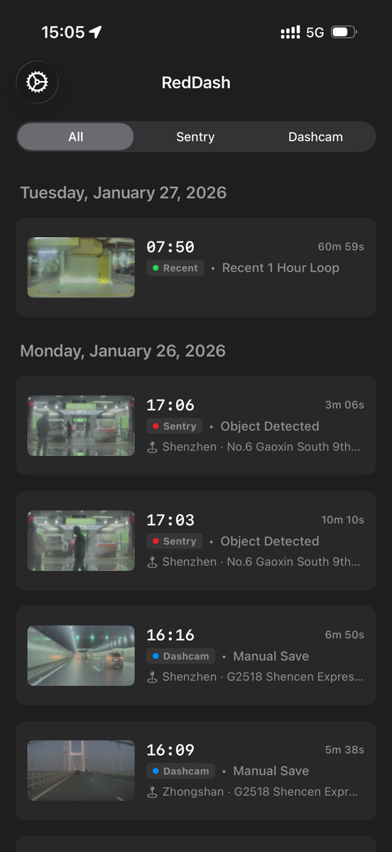 Event list with smart filtering